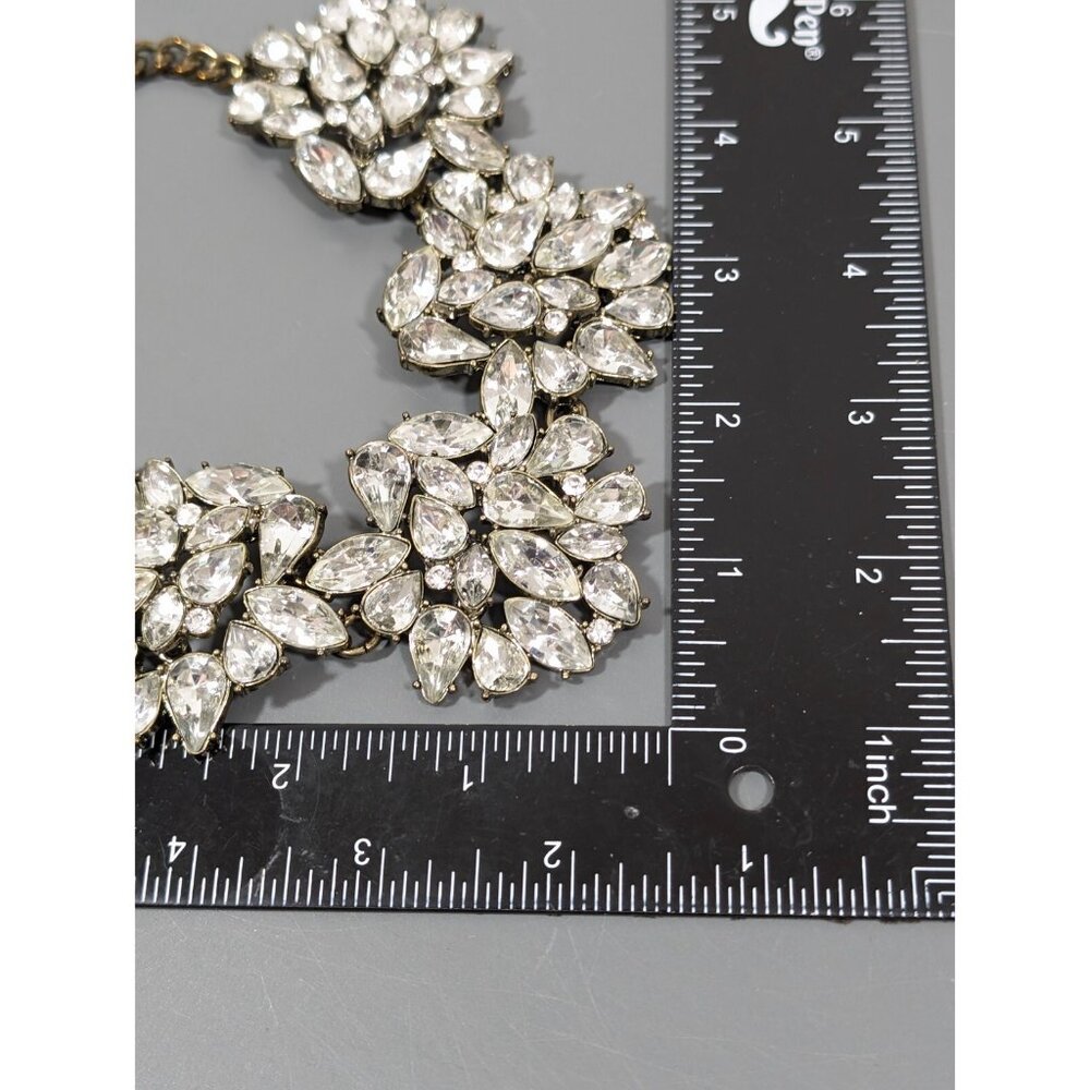 Sugarfix by BaubleBar Clear Rhinestone Collar Statement Necklace Bronze Tone 20" - Picture 10 of 10